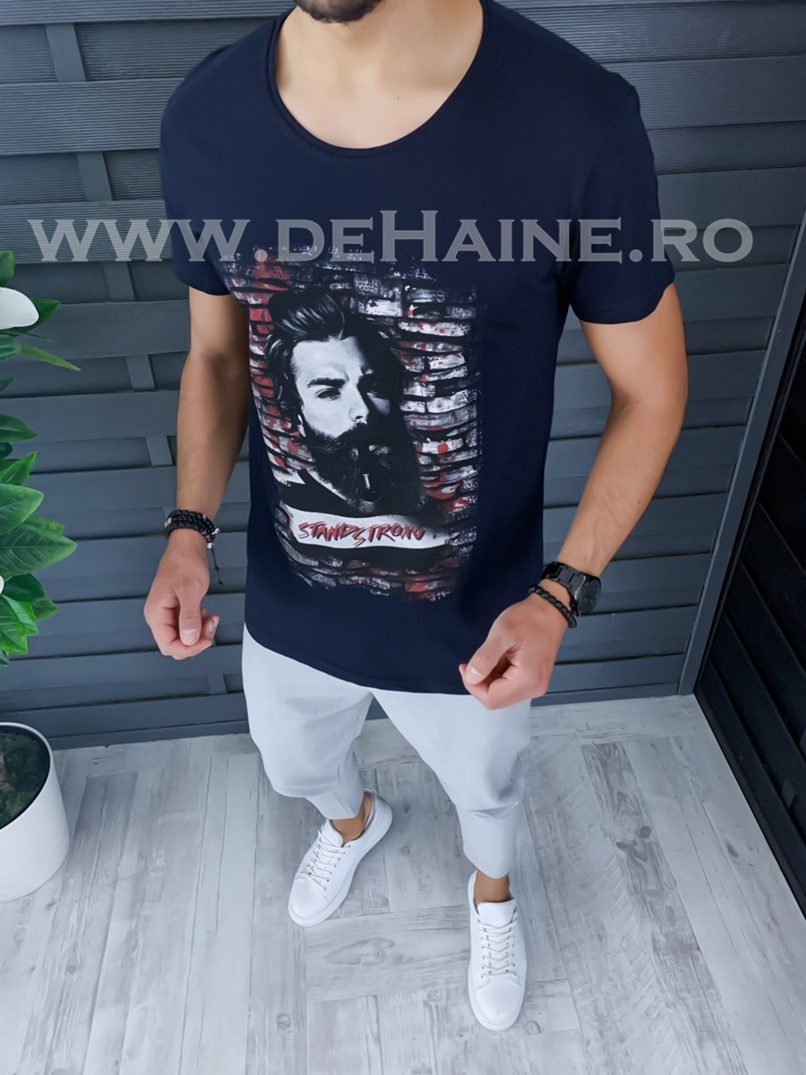 Tricou barbati bleumarin slim fit zr b1004 m6-4